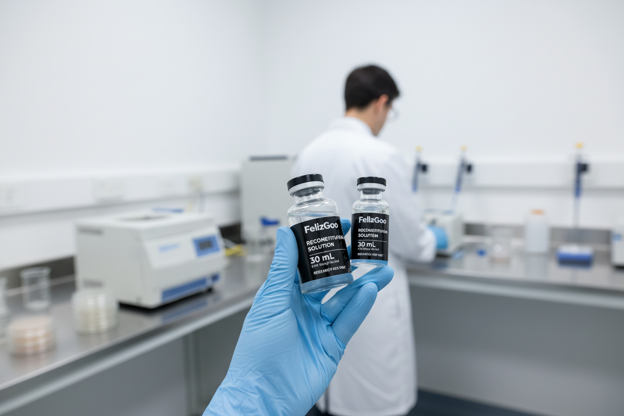 FelizGoo Reconstitution Solution 2 pack 30ml in premium glass vials with flip off caps